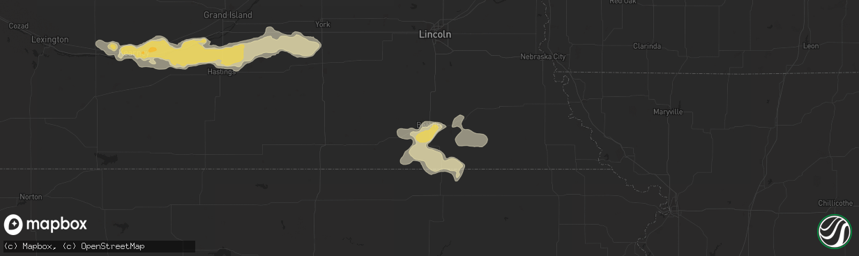 Hail map in Beatrice, NE on July 6, 2016