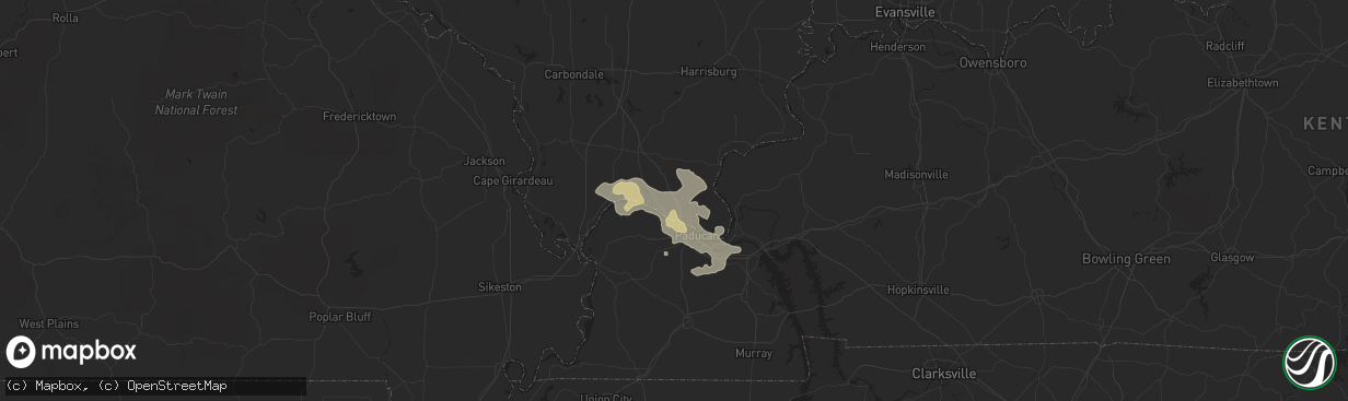 Hail map in Metropolis, IL on July 6, 2016