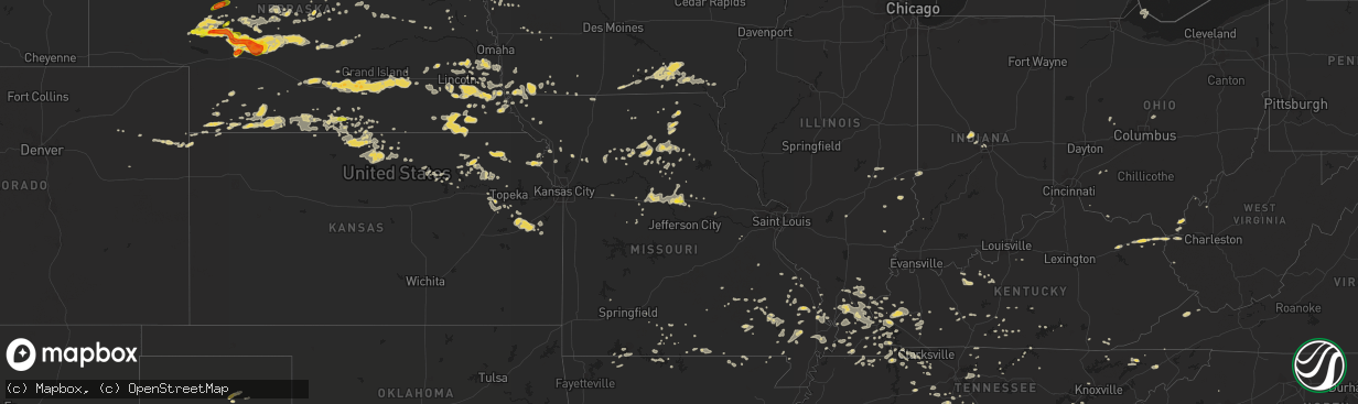 Hail map on July 6, 2016