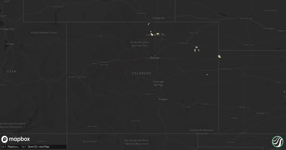 Hail map in Colorado on July 6, 2017