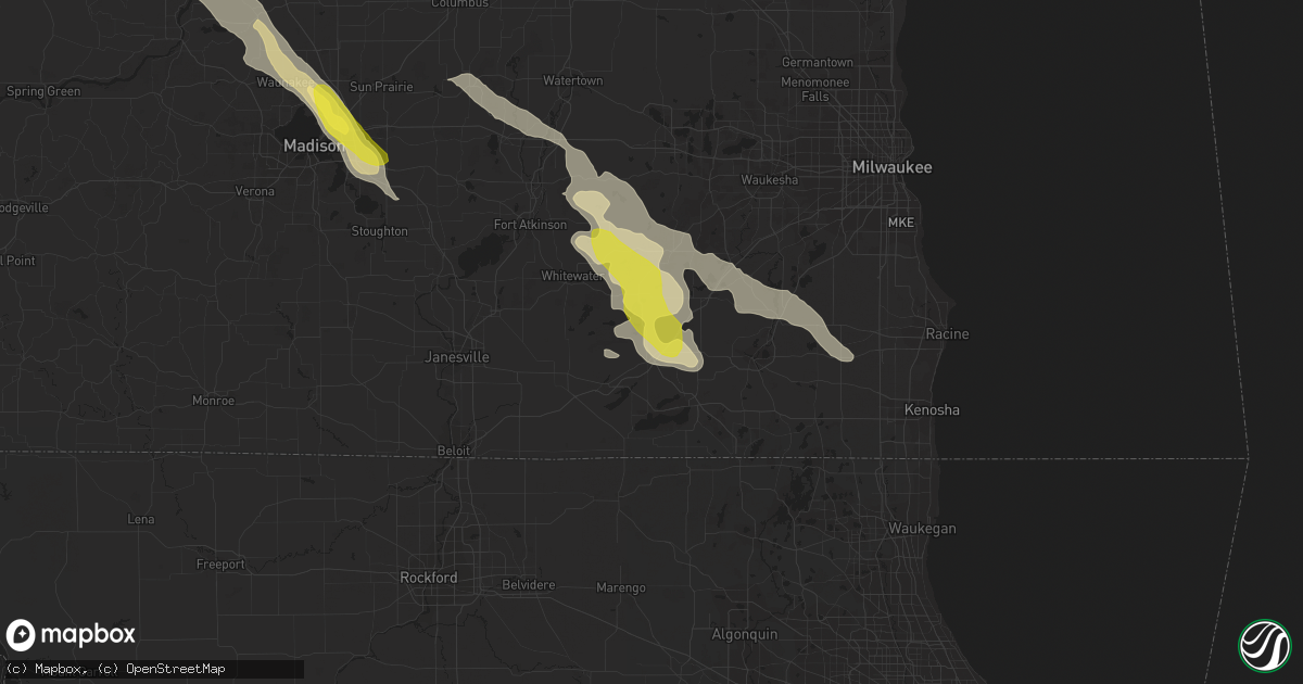 Hail map in Elkhorn, WI on July 6, 2017
