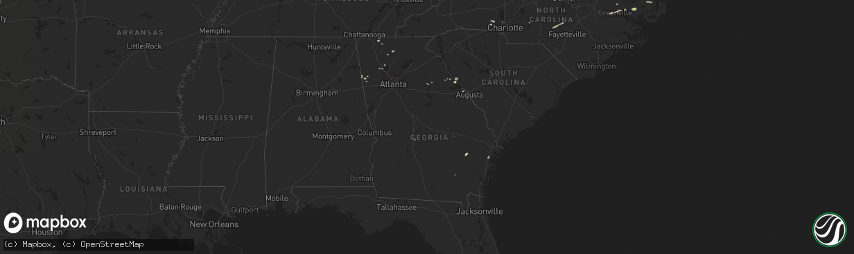 Hail map in Georgia on July 6, 2017