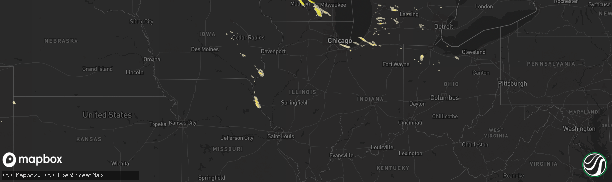 Hail map in Illinois on July 6, 2017