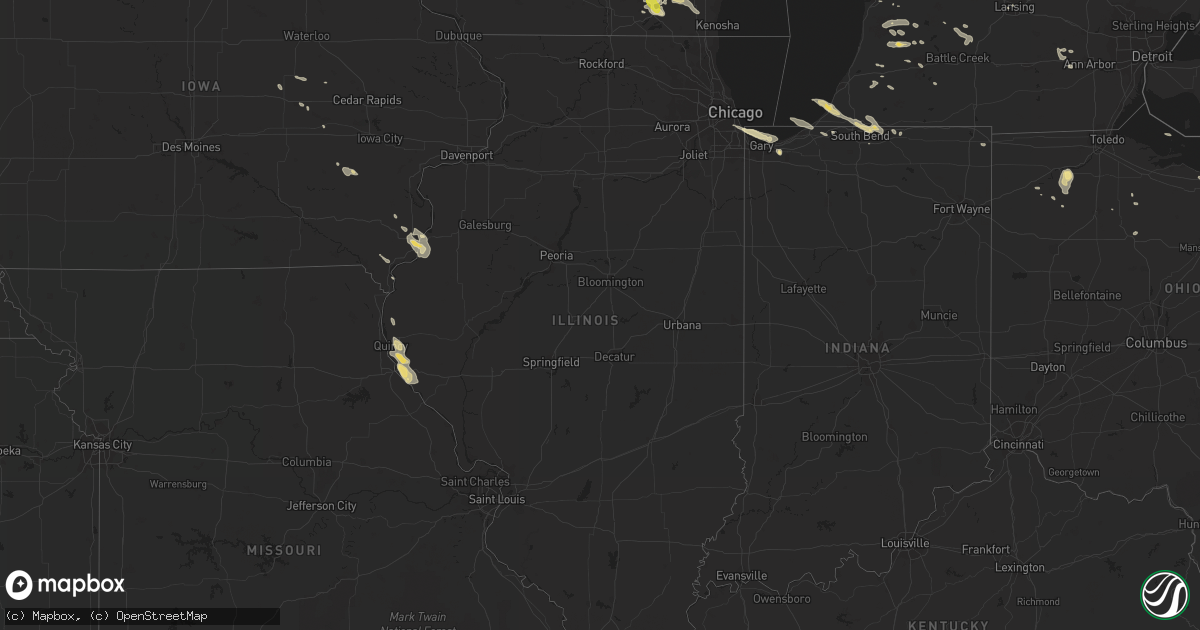 Hail map in Illinois on July 6, 2017