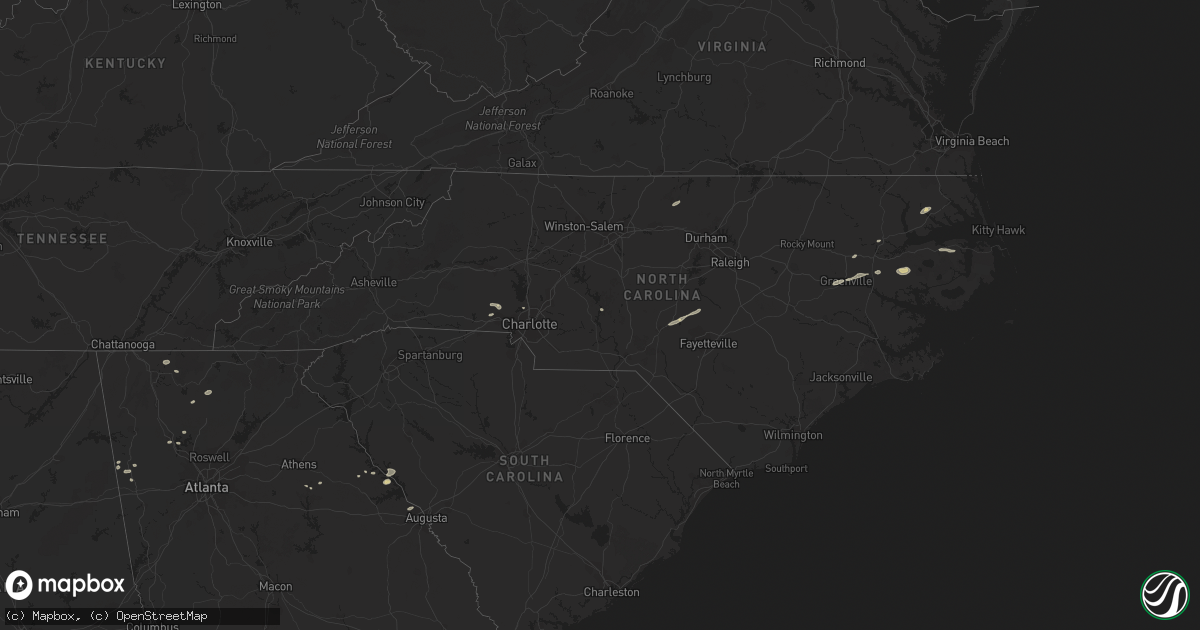 Hail map in North Carolina on July 6, 2017