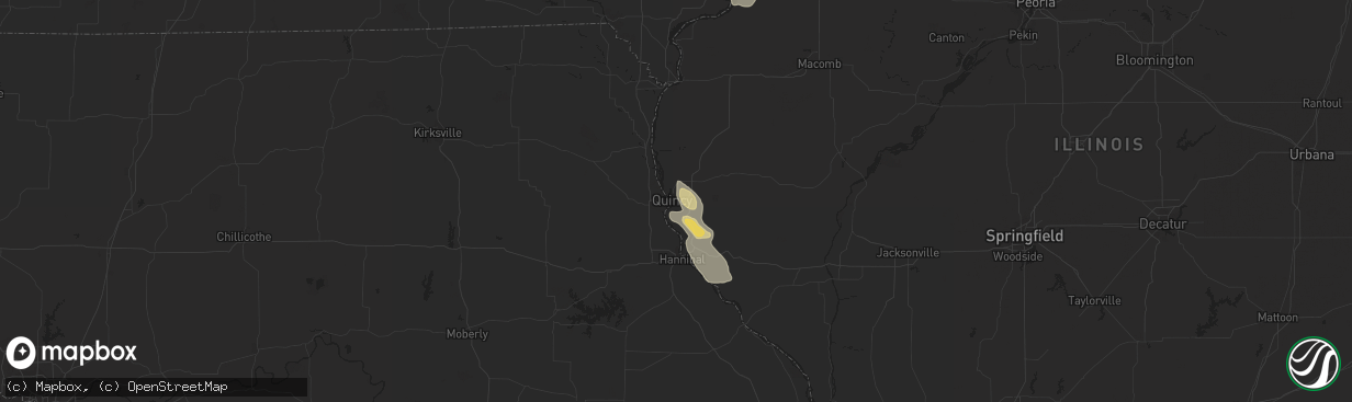 Hail map in Quincy, IL on July 6, 2017