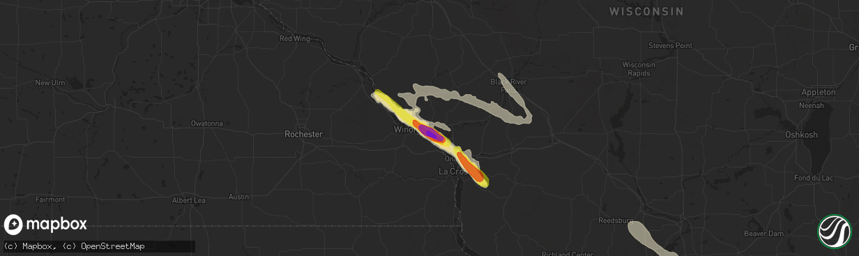 Hail map in Trempealeau, WI on July 6, 2017