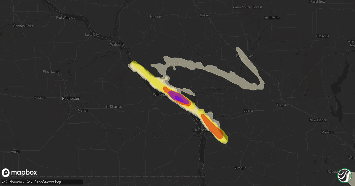 Hail map in Trempealeau, WI on July 6, 2017