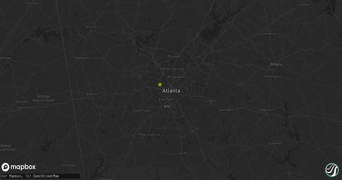 Hail map in Atlanta, GA on July 6, 2018