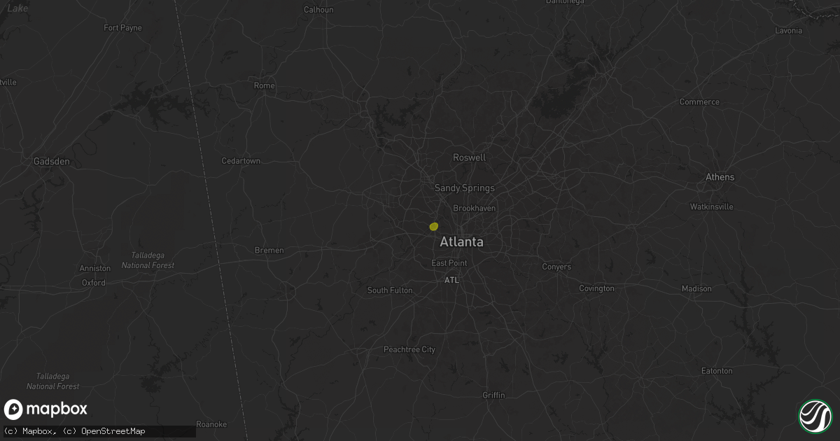 Hail map in Mableton, GA on July 6, 2018