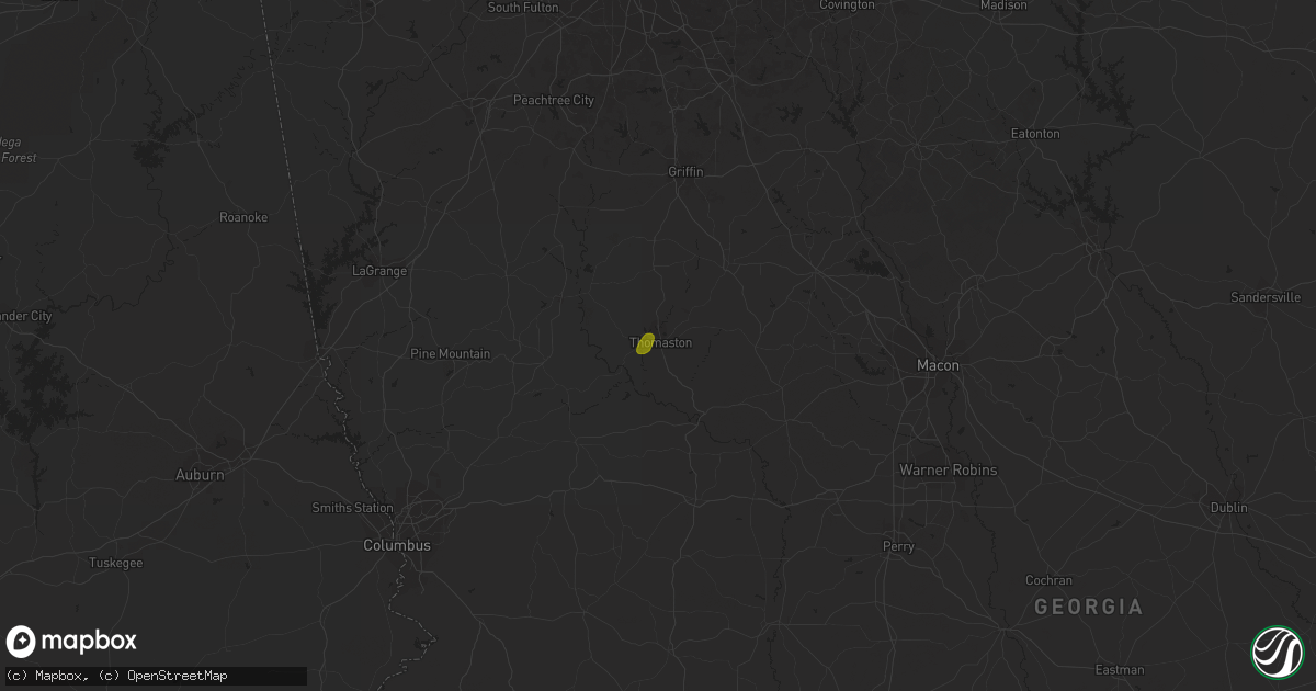 Hail map in Thomaston, GA on July 6, 2018