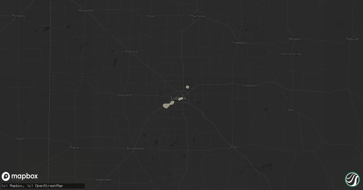 Hail map in Lubbock, TX on July 6, 2019