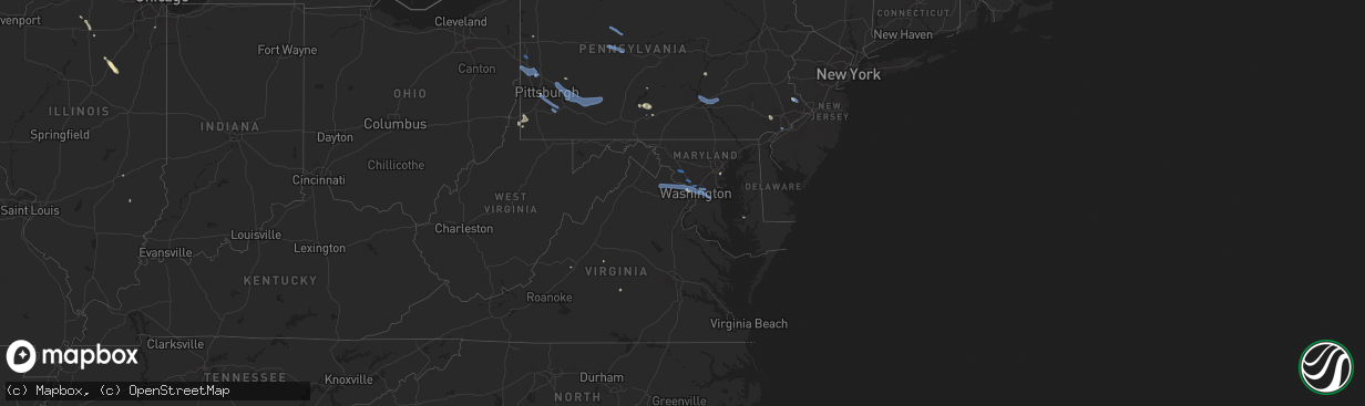 Hail map in Maryland on July 6, 2019