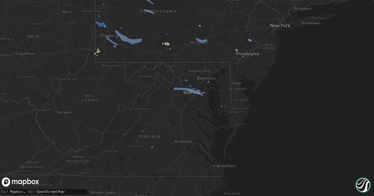 Hail map in Maryland on July 6, 2019