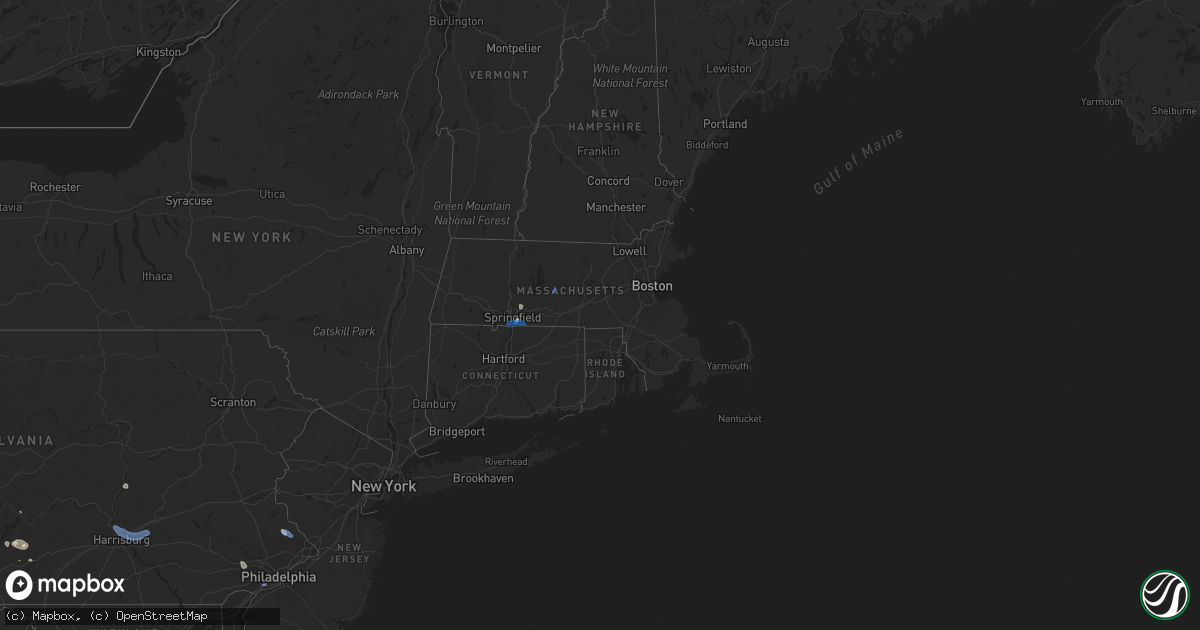 Hail map in Massachusetts on July 6, 2019
