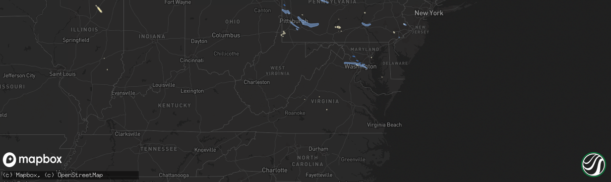 Hail map in Virginia on July 6, 2019