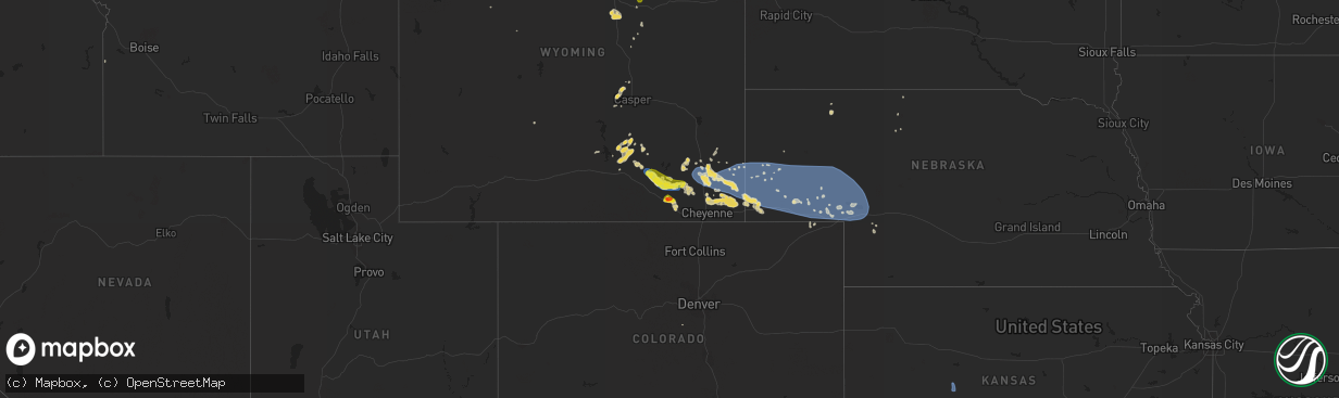 Hail map on July 6, 2019