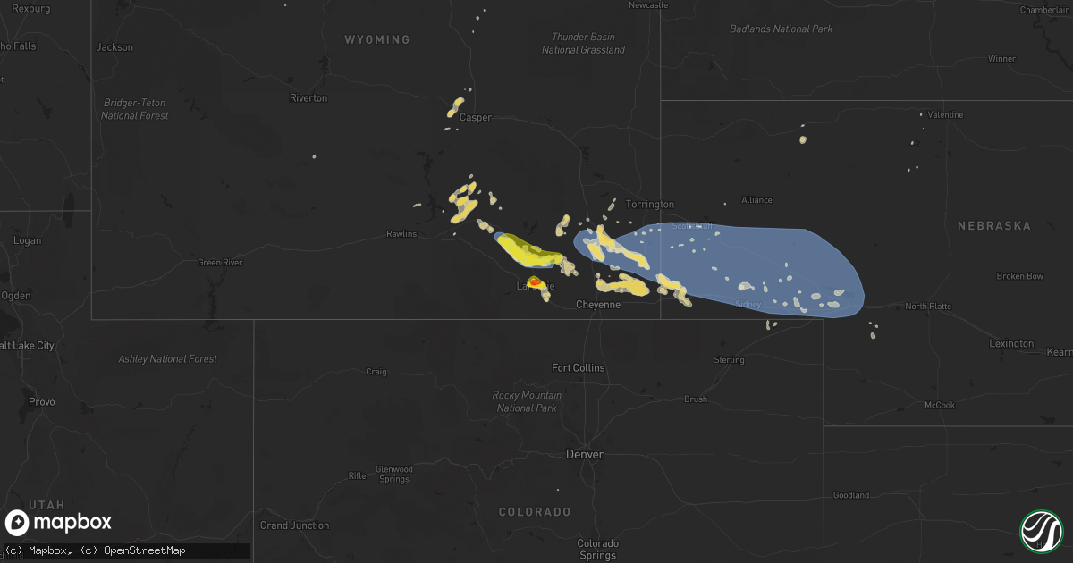 Hail map on July 6, 2019