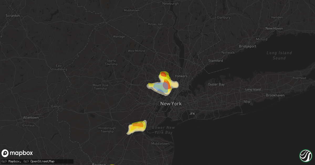 Hail map in Clifton, NJ on July 6, 2020