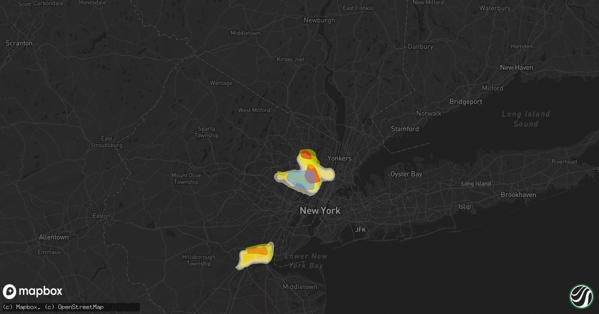 Hail map in Fair Lawn, NJ on July 6, 2020