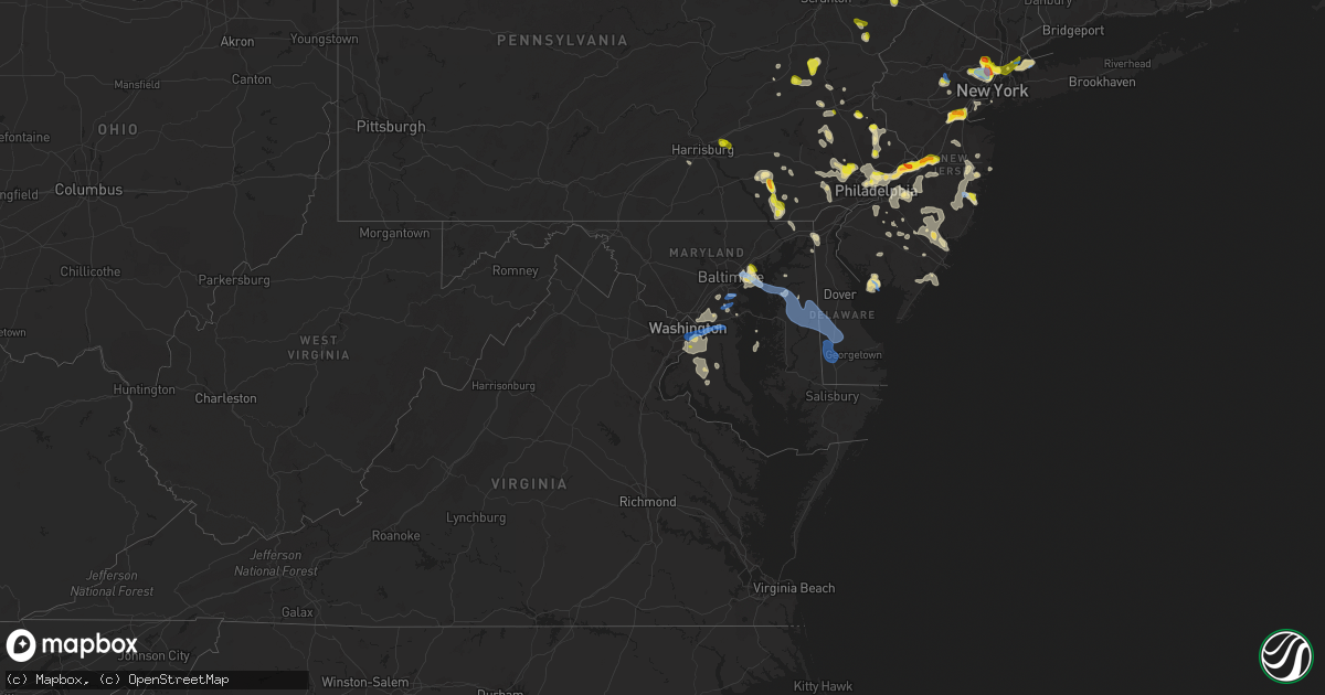 Hail map in Maryland on July 6, 2020