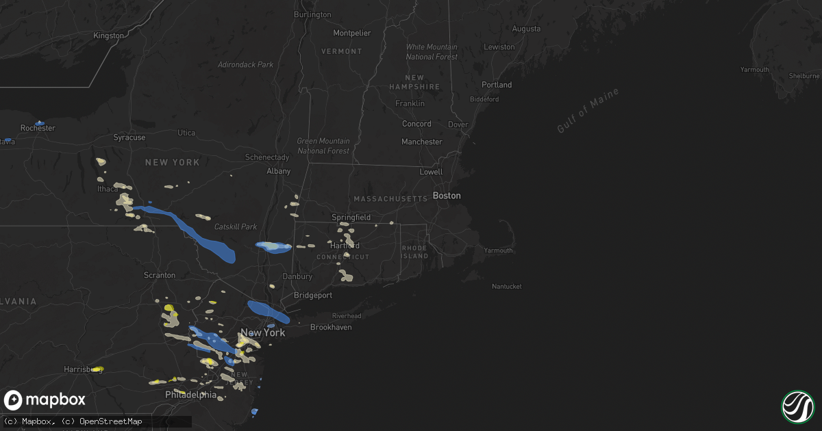 Hail map in Connecticut on July 6, 2021