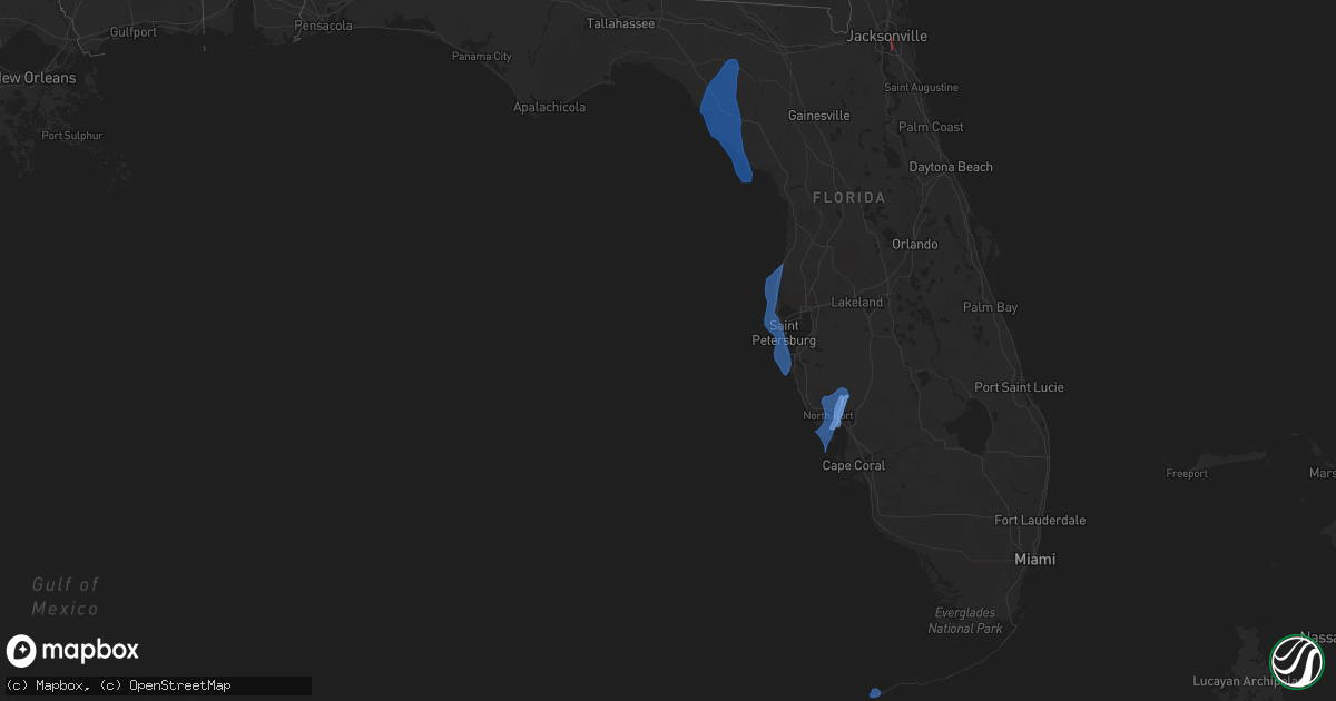 Hail map in Florida on July 6, 2021