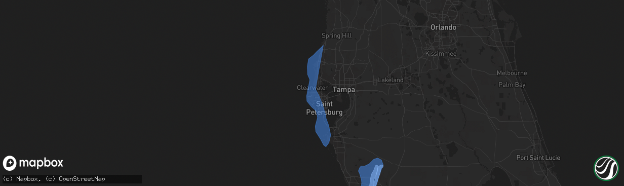 Hail map in Largo, FL on July 6, 2021