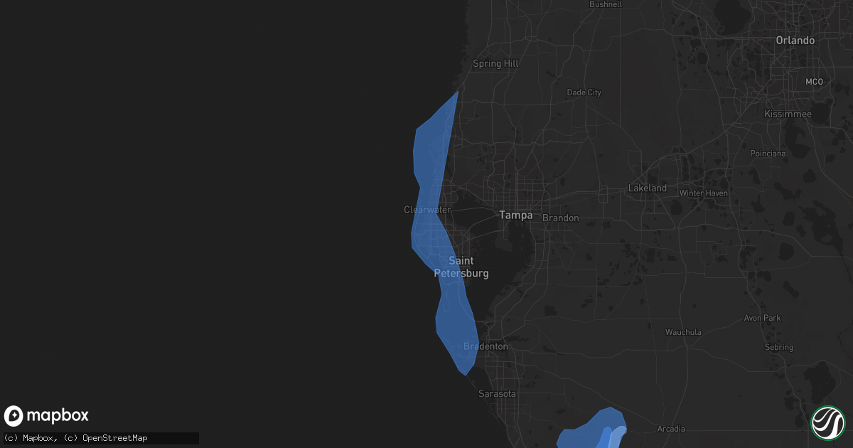 Hail map in Largo, FL on July 6, 2021