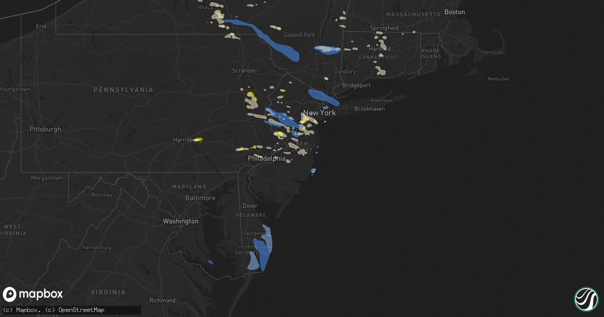 Hail map in New Jersey on July 6, 2021