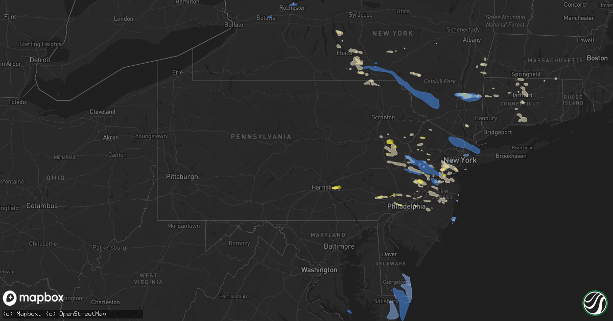 Hail map in Pennsylvania on July 6, 2021