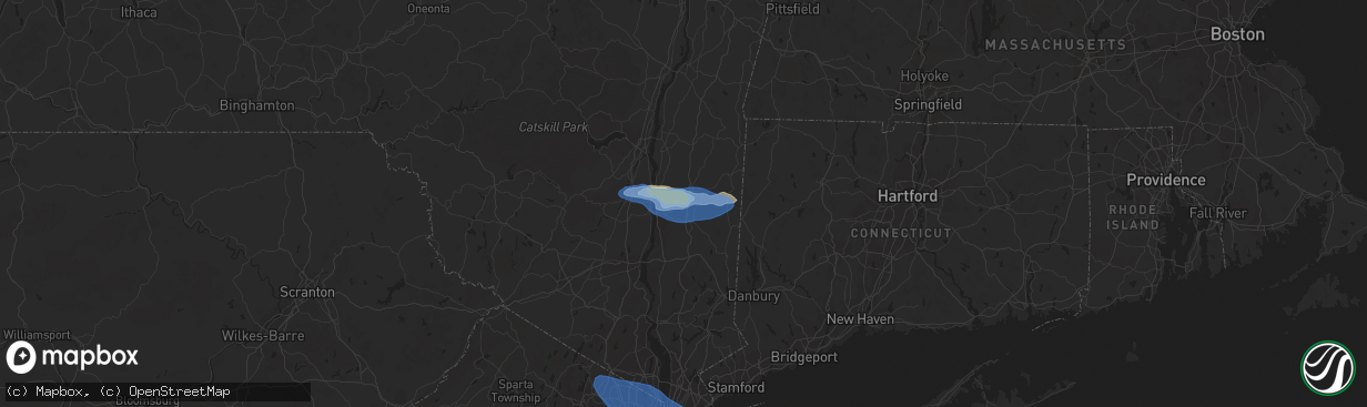 Hail map in Pleasant Valley, NY on July 6, 2021