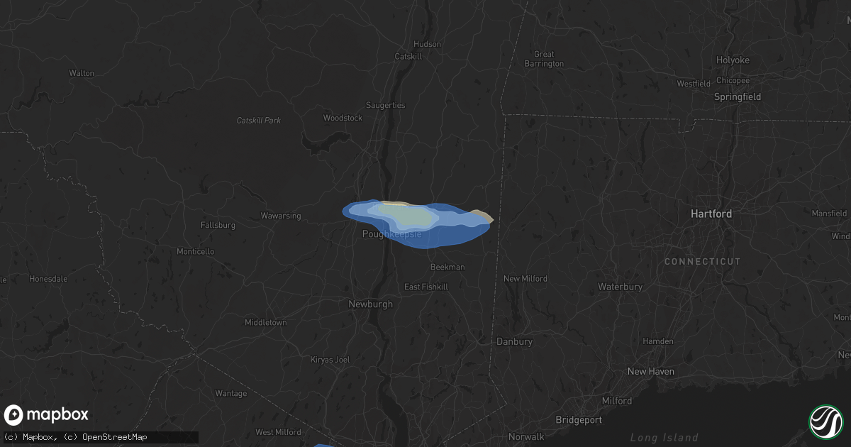 Hail map in Pleasant Valley, NY on July 6, 2021
