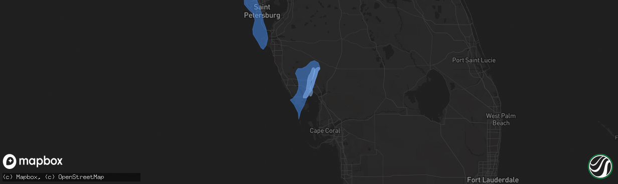 Hail map in Port Charlotte, FL on July 6, 2021