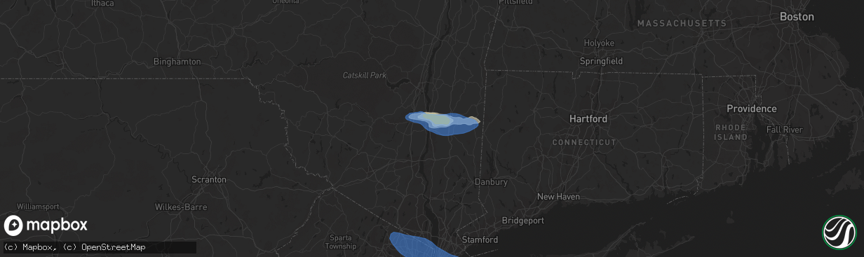 Hail map in Poughkeepsie, NY on July 6, 2021