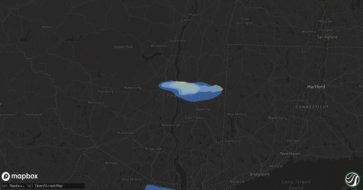 Hail map in Poughkeepsie, NY on July 6, 2021