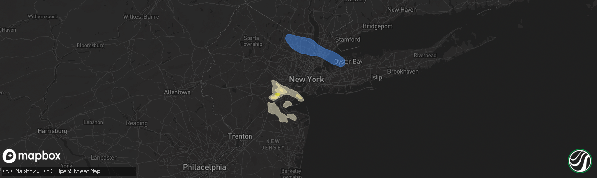 Hail map in Staten Island, NY on July 6, 2021