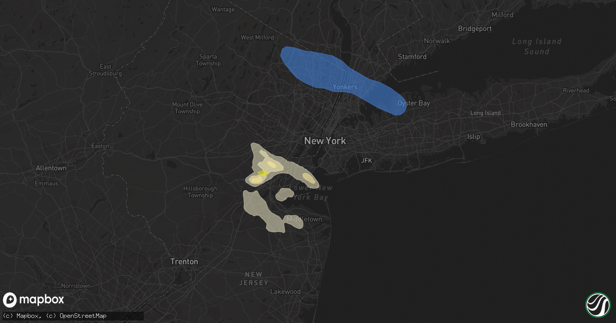 Hail map in Staten Island, NY on July 6, 2021