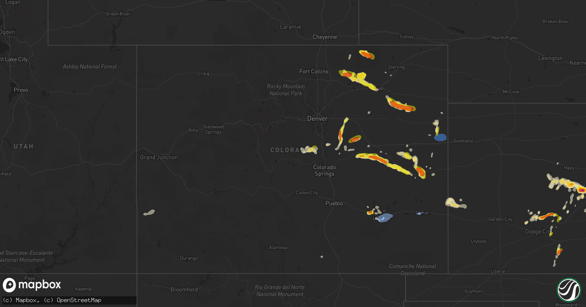 Hail map in Colorado on July 6, 2022