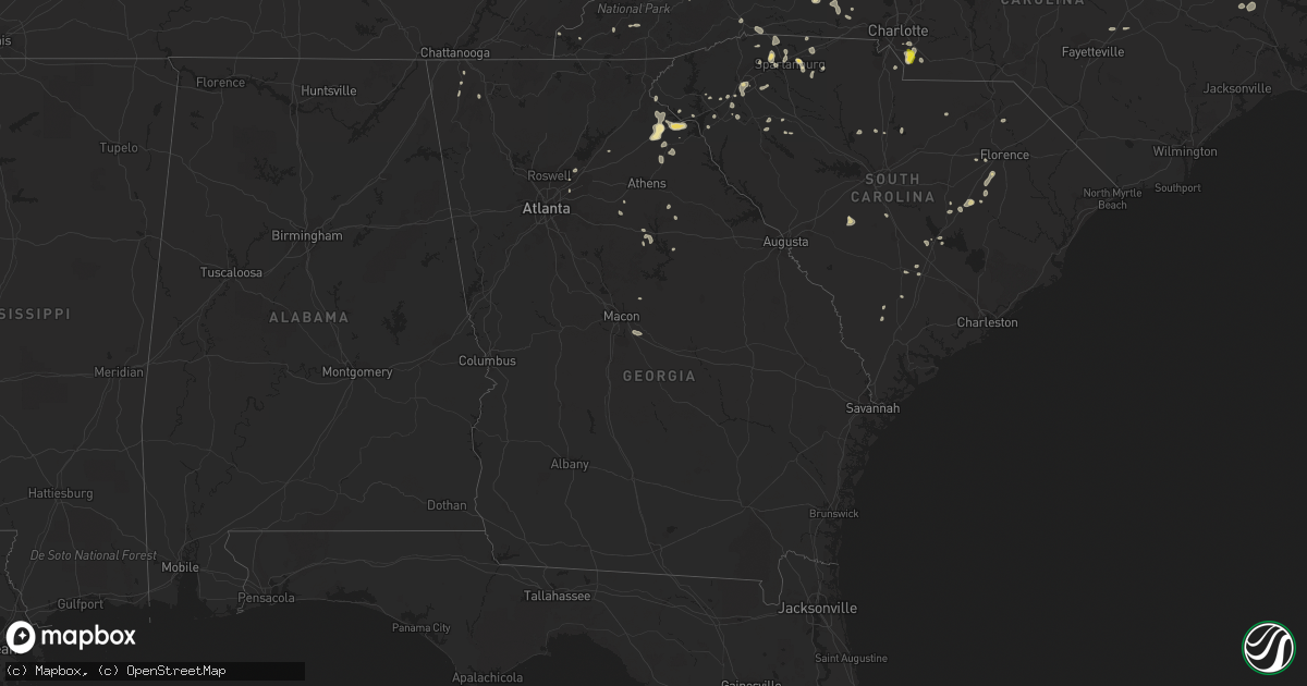 Hail map in Georgia on July 6, 2022