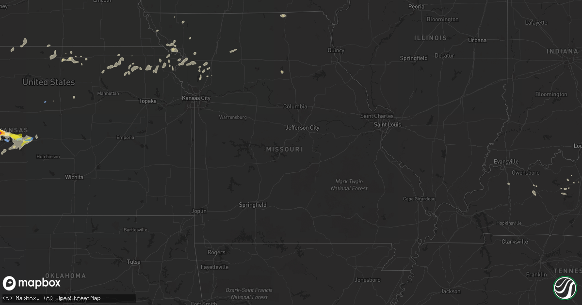 Hail map in Missouri on July 6, 2022