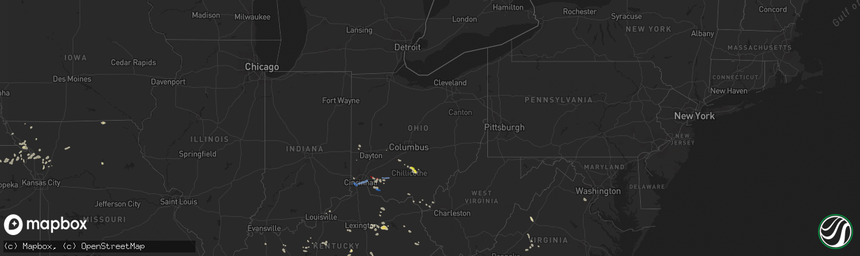 Hail map in Ohio on July 6, 2022