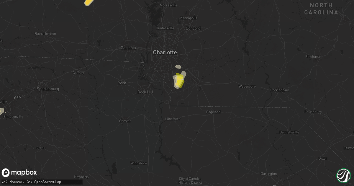 Hail map in Waxhaw, NC on July 6, 2022