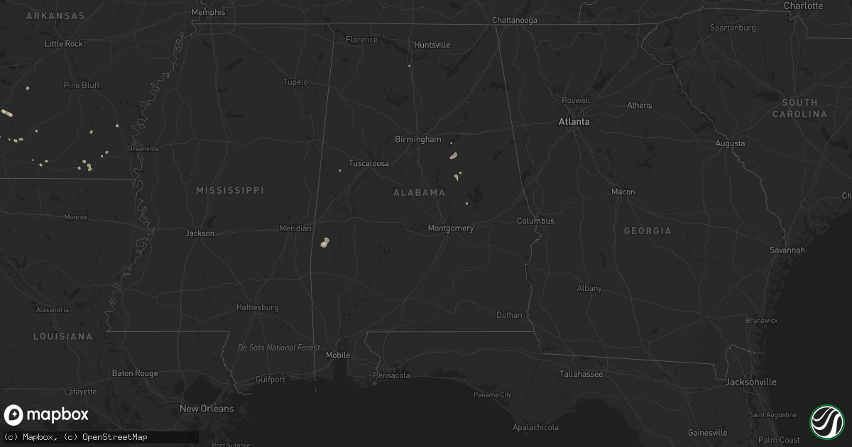 Hail map in Alabama on July 6, 2023