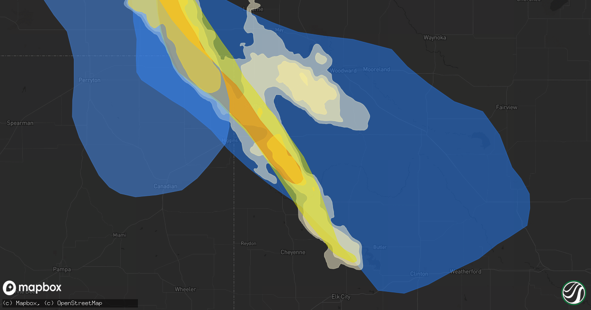 Hail map in Arnett, OK on July 6, 2023