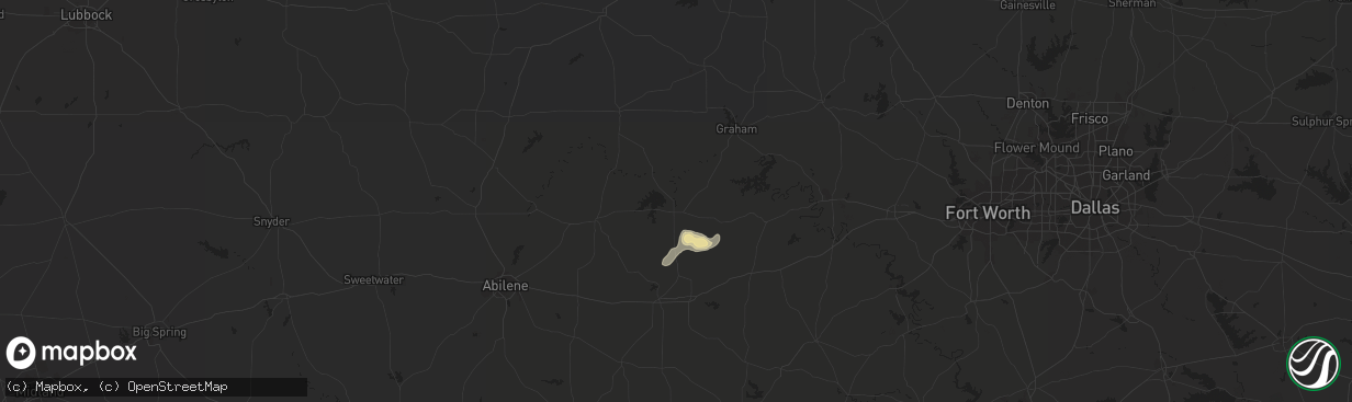 Hail map in Breckenridge, TX on July 6, 2023