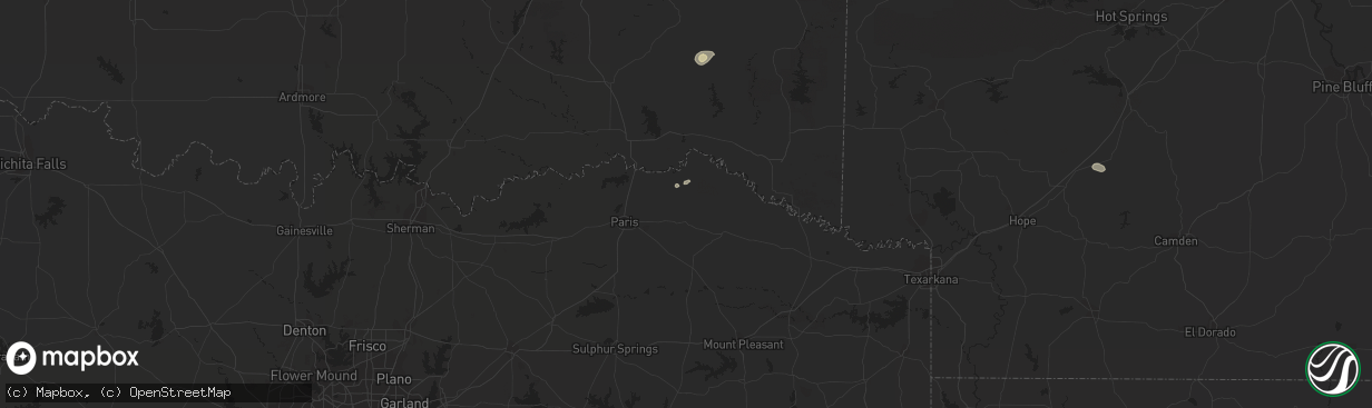 Hail map in Detroit, TX on July 6, 2023