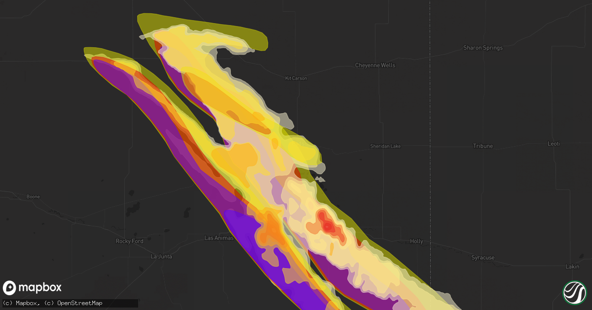 Hail map in Eads, CO on July 6, 2023