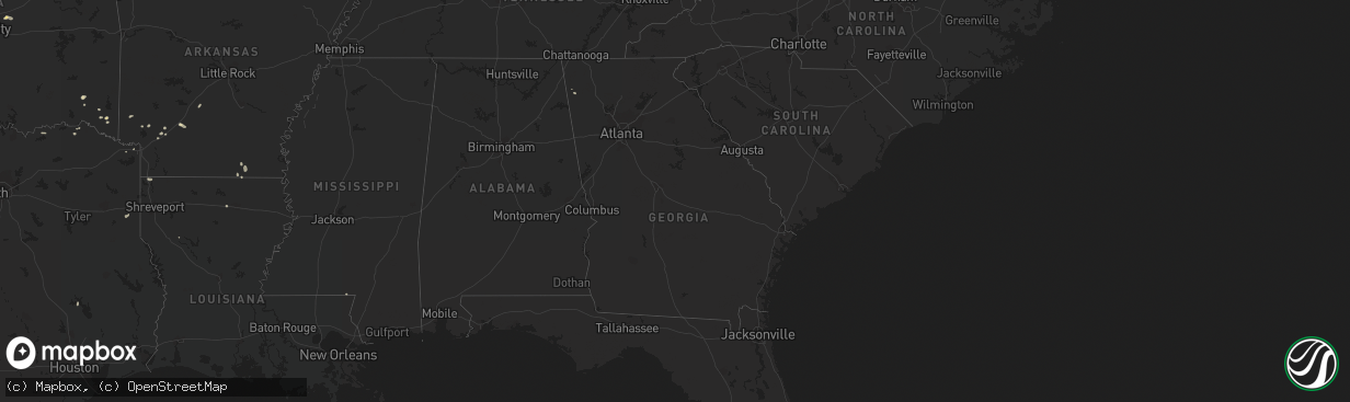 Hail map in Georgia on July 6, 2023