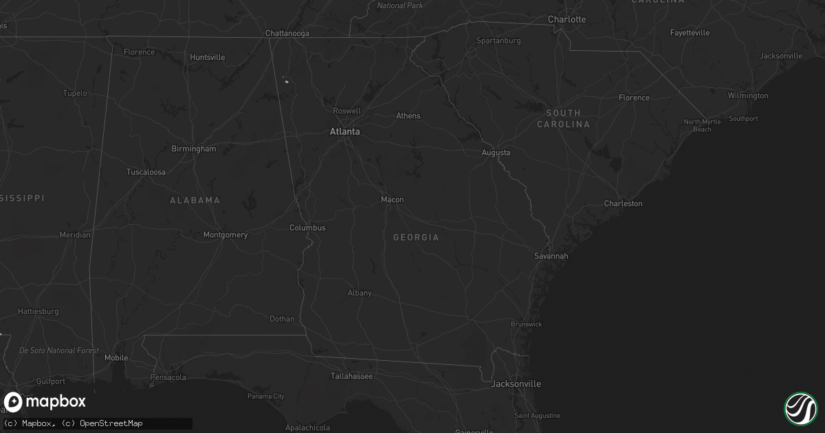 Hail map in Georgia on July 6, 2023